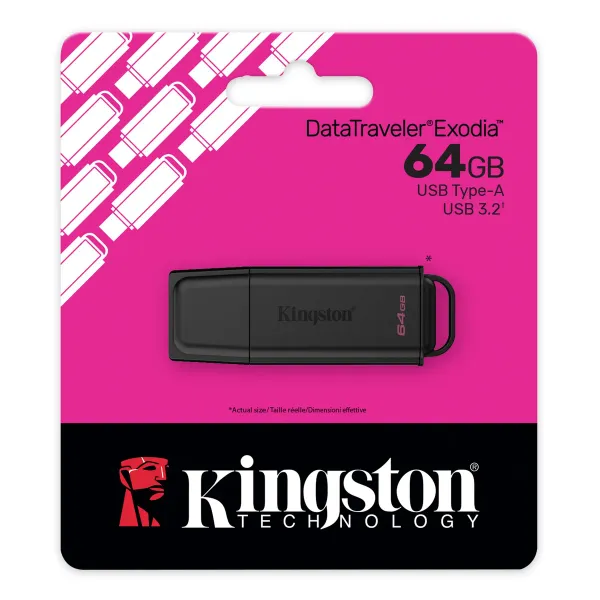 PEN DRIVE  64 GB USB USB 3.2 GEN 1 EXODIA KINGSTON
NUMERO DE PARTE: DTXG2/64GB