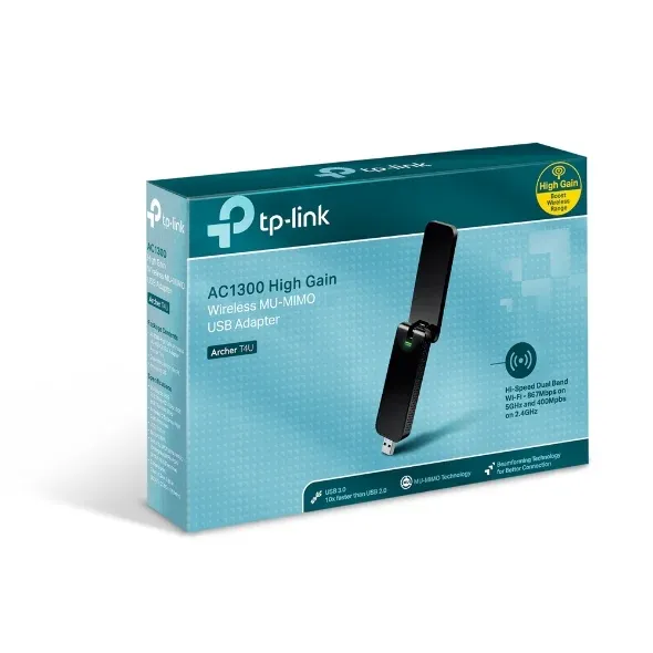 PLACA DE RED USB WIFI DUAL BAND (ARCHER T4U) AC1300  (867+300)MBPS ULTRA-RÁPIDA CON 802.11AC - TP-LINK
(7318)