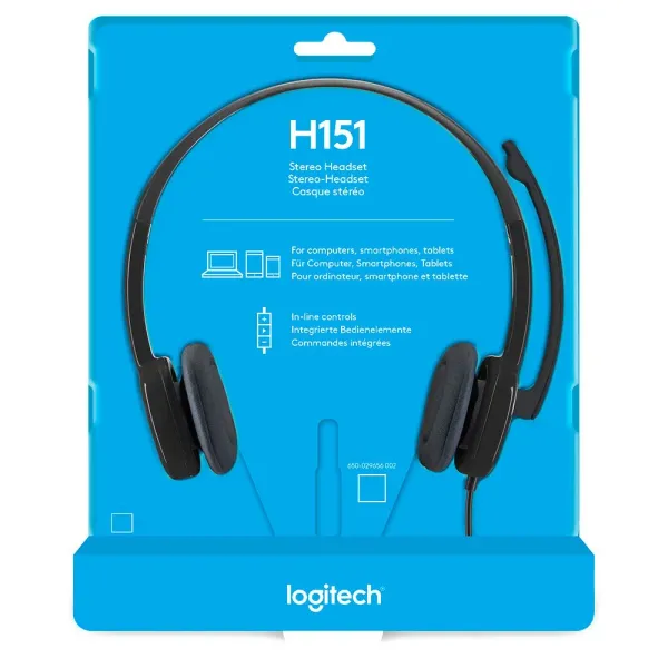 AURICULAR VINCHA PLUG 3.5 LOGITECH H151 C/MIC 1 PLUG 3.5981-000587