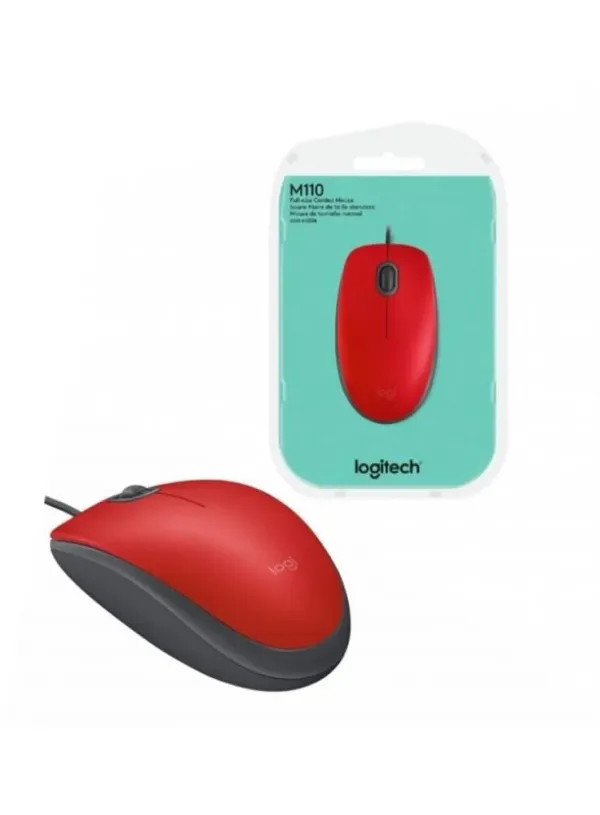 MOUSE USB LOGITECH M110 ROJO - 910-006755