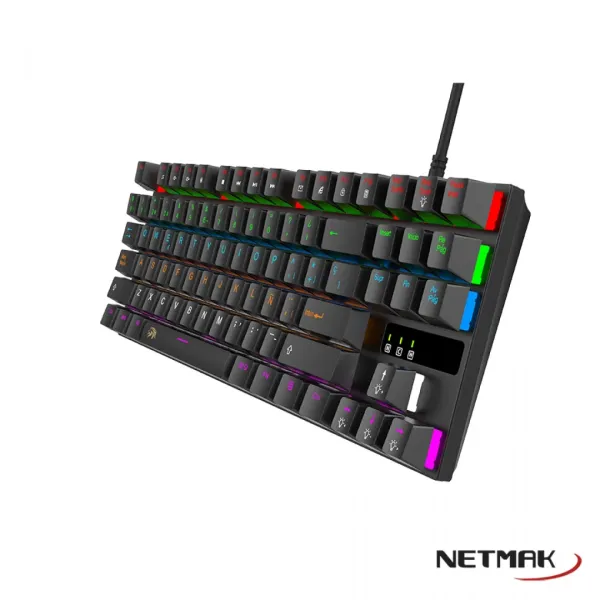TECLADO MECANICO GAMER FORMATO 80% NM-SKILL NEGRO 
NETMAK