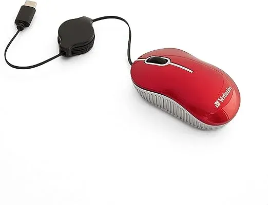 MOUSE TIPO C #70745 RETRACTIL 90CM ROJO VERBATIM
