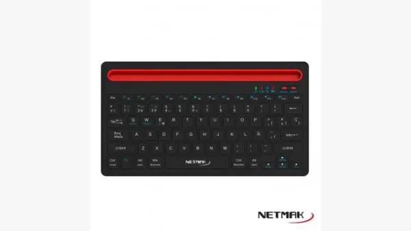 TECLADO WIRELESS BLUETOOTH 5.0 NM-KB650 NEGRO RECARGABLE 
NETMAK
