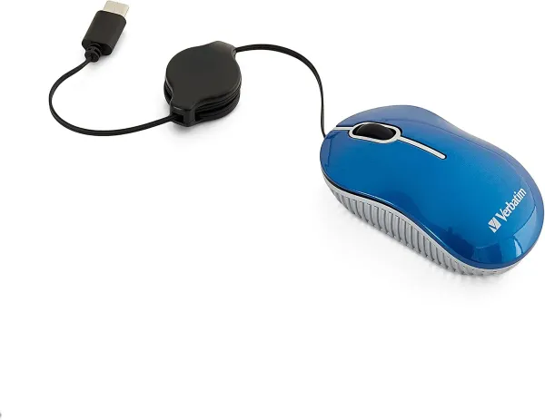 MOUSE TIPO C #70746 RETRACTIL 90CM BLUE VERBATIM