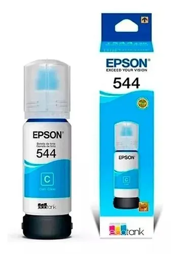 TINTA EPSON T544 CYAN BOTELLA 65ML 7500 COPIAS - T544220-AL  - L5190 / L3110/ L3150/ L3210/ L3250
