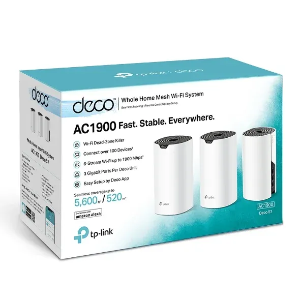 DECO S7 PACK DE 3 MESH TP LINK AC1900 GIGA WIFI SYSTEM    - TP-LINK

(3022)