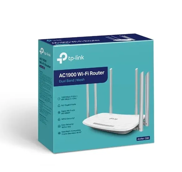 ROUTER 4 P+WIFI DUAL BAND (ARCHER C86 AC1900)  6 ANTENAS WIRELESS  - TP-LINK
(9882)