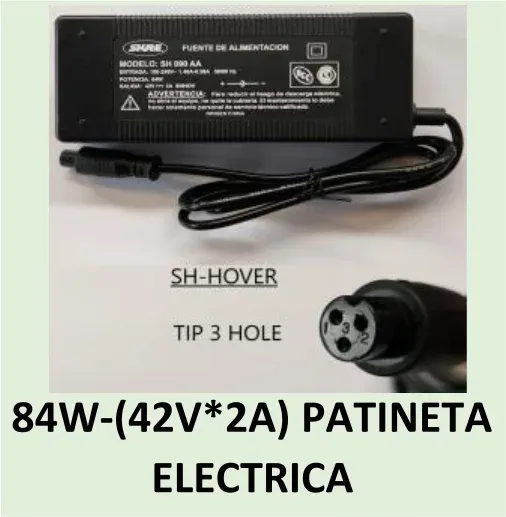 CARGADOR PATINETAS ELECTRICAS SH-HOVER 84W 42V/2A  - TIP 3 HOLESHURE