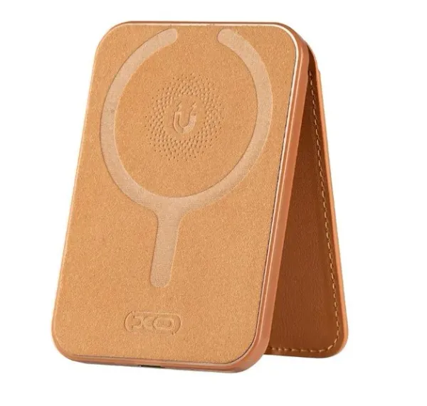BILLETERA MAGNETICA CON LOCALIZADOR XO - LP04 CON SOPORTE PARA TELÉFONO MARRON