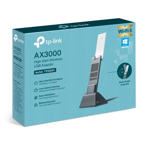 PLACA DE RED USB WIFI ARCHER TX50UH P.REDW USB AX3000 D.BAND HIGH GAIN 2 ANT TP-LINK - 

(1841)