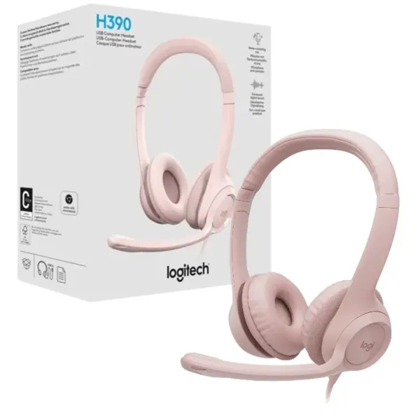 AURICULAR VINCHA TIPO C C/MIC H390 ROSA - 981-001280 LOGITECH