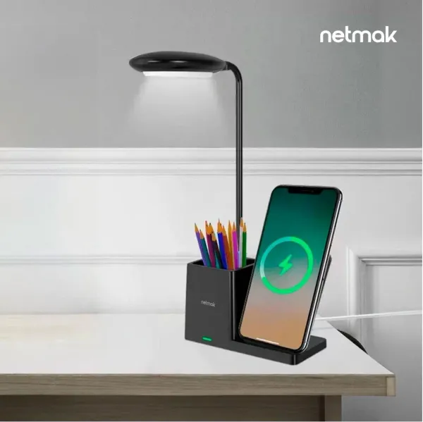 LÁMPARA LED CARGA INALÁMBRICA 15W - NM-CL15 NETMAK