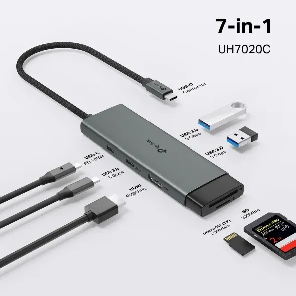 HUB ADAPTADOR USB UH7020C HUB USB-C 7 EN 1 HDMI/SD/USB/USB-C TP LINK