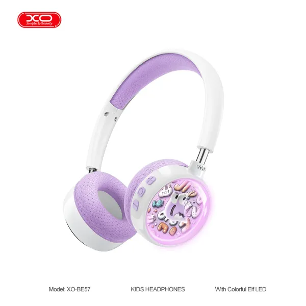AURICULAR VINCHA BLUETOOTH  XO-BE57 PURPLE COLORFUL ELF KIDS WIRELESS HEADPHONES