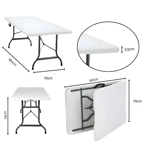MESA PLEGABLE BLANCA PARA EXTERIOR EVENTOS - NH-M1  NOGANET