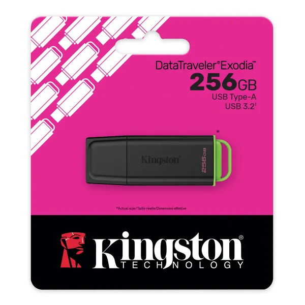 PEN DRIVE  256 GB USB USB 3.2 GEN 1 EXODIA KINGSTON
NUMERO DE PARTE: DTXG2/256GB