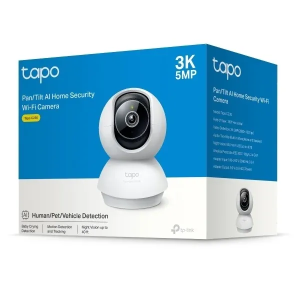 CAMARA IP INTERIOR WIFI TAPO C230 ROTATORIA 3K IP 5MP  DIA/NOCHE SD -  
TP-LINK