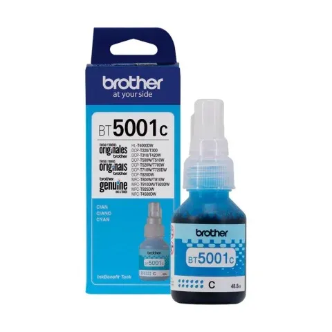 TINTA BROTHER BT5001C CYAN 48.8ML  T4000DW /  DCP T220 T300 T310 T420W T500 T510W T520W T700W T710W 720DW T820DW  /  MFC T800W T810W T910DW T920DW 8925DW T4500DW