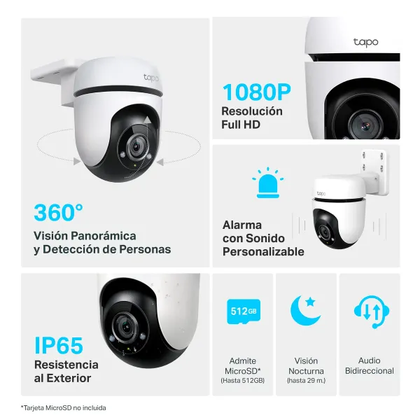 CAMARA IP EXTERIOR WIFI TAPO C500 C/ROTACION REMOTO  DAY/NIGHT SD WIFI TP-LINK