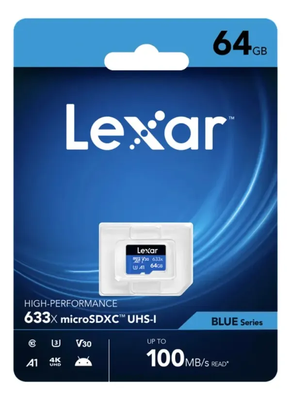MEMORIA MICRO SD  64GB CLASE 10 SIN/ADAP  633X UHS-I LEXAR