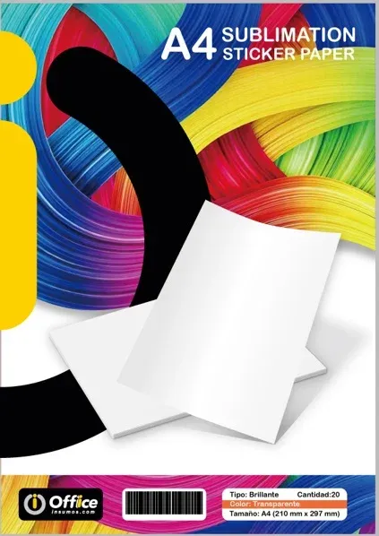 PAPEL A4 AUTOADHESIVO VINILO SUBLIMABLE BLANCO X20 HOJAS SUBLISTICK