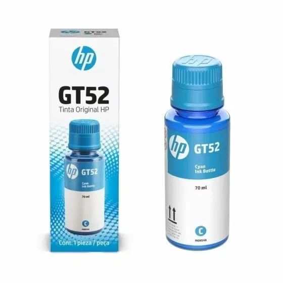 TINTA HP GT52 BOTELLA DE TINTA CYAN 70ML - 8000 PAG - M0H54AL -  
HP DESKJET 5820 HP DESKJET GT DE LA SERIE 5800, HP INK TANK DE LAS SERIES 100, 300, 400, HP SMART TANK DE LAS SERIES 400, 500, 600, 700, 6000, 7000