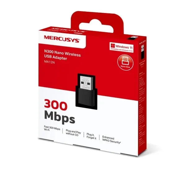 PLACA DE RED USB WIFI MA14N NANO AX300 MBPS MERCUSYS  WIRELESS  - MERCUSY BY TP-LINK
2213