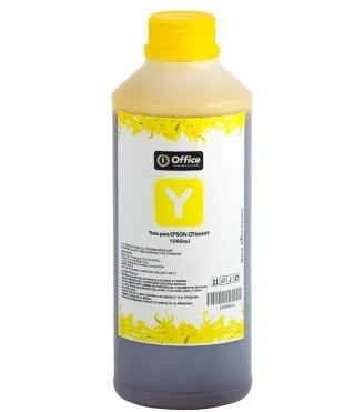 TINTA OFFICE PARA EPSON X LITRO D AMARILLO OT6644Y 
TINTA DYE AMARILLO OFFICE FORMULADA PARA IMPRESORAS EPSON DE INYECCIÓN DE TINTA.
FLUJO ESTABLE, SECADO RÁPIDO Y COMPATIBILIDAD CON CABEZALES EPSON INKJET, IDEAL PARA USO DIARIO Y RECARGAS SEGURAS.