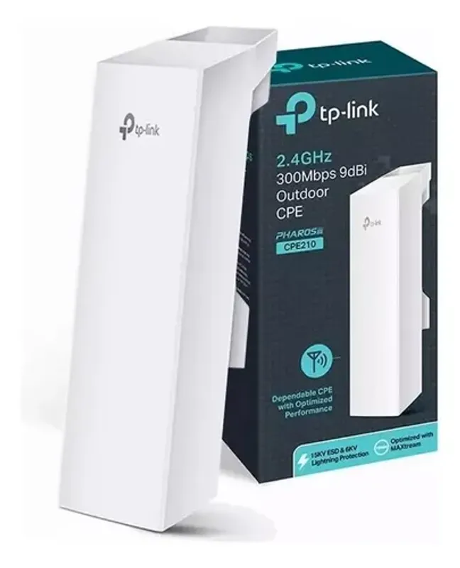 Enlace Punto A Punto Exterior Tp-link CPE210 300mbps 9dbi Blanco