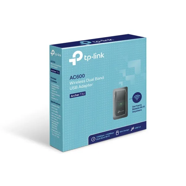 PLACA DE RED USB WIFI (ARCHER T2U AC600 DUAL BAND) 433+150MBPS  WIRELESS  - TP-LINK - (9917)