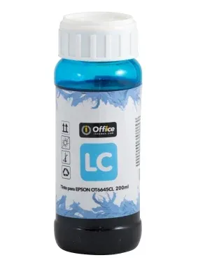 TINTA OFFICE PARA EPSON 200ML E - CYAN LIGHT OT6645CL 
TINTA DYE CYAN LIGHT OFFICE FORMULADA PARA IMPRESORAS EPSON DE INYECCIÓN DE TINTA. 
FLUJO ESTABLE, SECADO RÁPIDO Y COMPATIBILIDAD CON CABEZALES EPSON INKJET, IDEAL PARA USO DIARIO Y RECARGAS SE