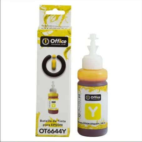 TINTA OFFICE PARA EPSON 100ML D AMARILLO OT6644A EN CAJA
TINTA DYE AMARILLO OFFICE FORMULADA PARA IMPRESORAS EPSON DE INYECCIÓN DE TINTA.
FLUJO ESTABLE, SECADO RÁPIDO Y COMPATIBILIDAD CON CABEZALES EPSON INKJET, IDEAL PARA USO DIARIO Y RECARGAS SEG