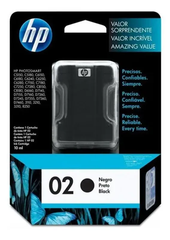 Cartucho Hp 02 Negro, 660 Página…