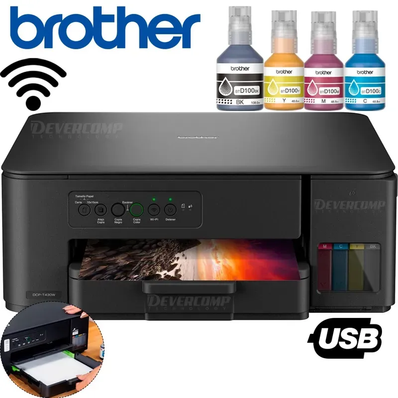 Impresora Multifuncional Brother DCP-T430W WIFI B…