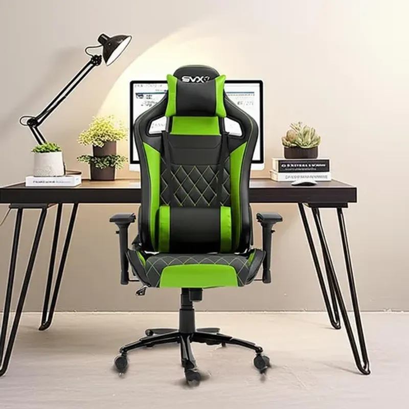 Silla Gamer Syx Ch-451 Verde Material Del Tapizado Cuer…