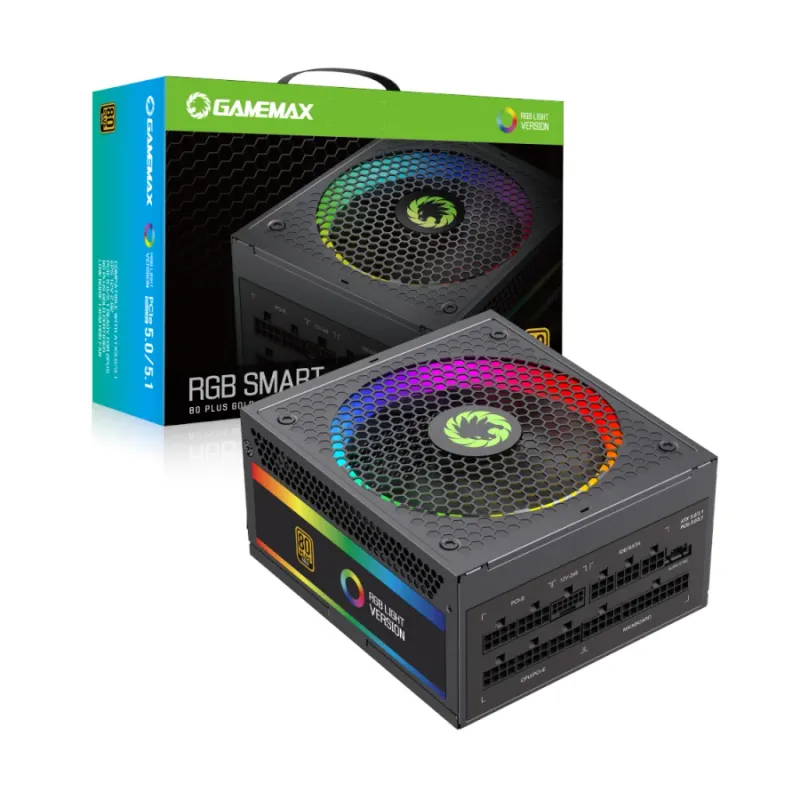 FUENTE GAMEMAX 1050W RGB SMART 1050 P GOL…