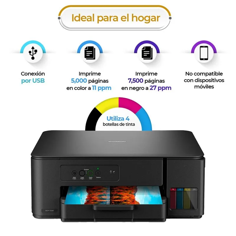 Impresora Brother Multifuncion DCP-T230 de Sistema Conti…