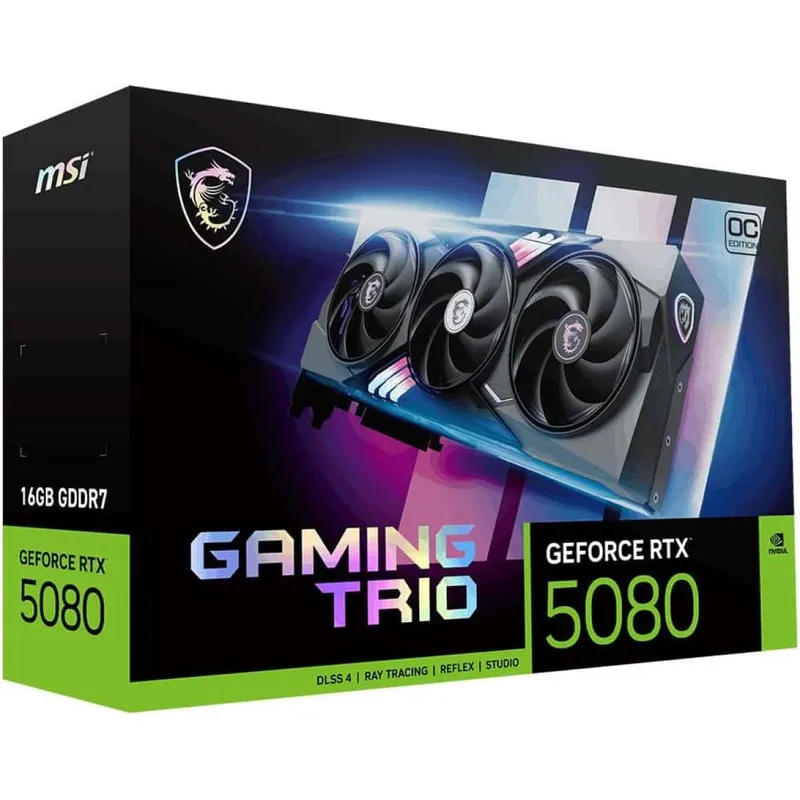 MSI TRIO Gaming GeForce RTX 5080 16GB GDDR7 OC Edition P…