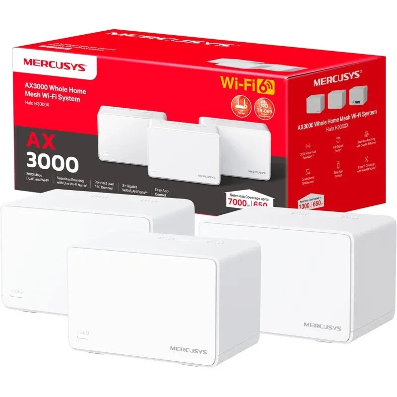 Mercusys Halo H80X Pack de 3 Sistema Wifi Mesh A…