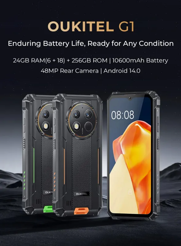 Oukitel G1 Rugged Phone 6.52-inch 1…