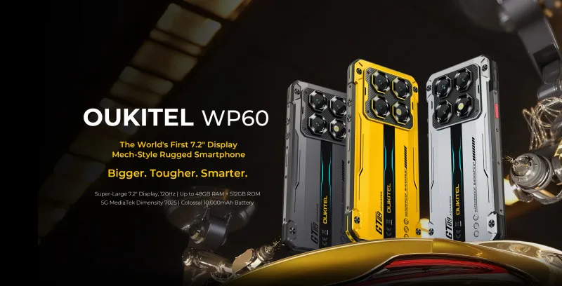 Oukitel WP60 5G Rugged Phone 7.2'' HD+ Display 10,000mAh Big Battery 1 ...