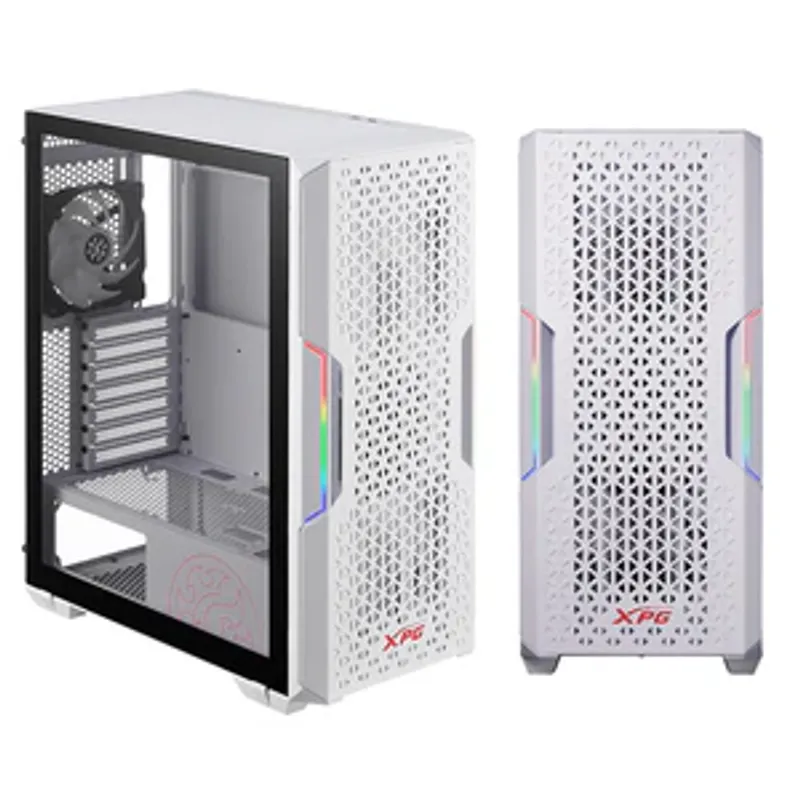 Gabinete Gamer XPG STARKER AIR ATX Media Torre 2 FAN Cristal Templado ARGB Blanco STARKERAIR-WHCWW