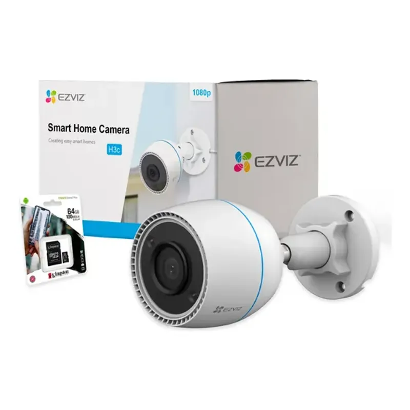 Kit Camara De Seguridad Ezviz C3tn Wifi Ip Exterior +64gb