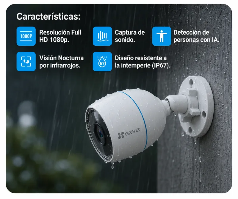 Ezviz H3c 1080p 2MP – Cámara Exterior con Inteligencia Artificial - Image 3