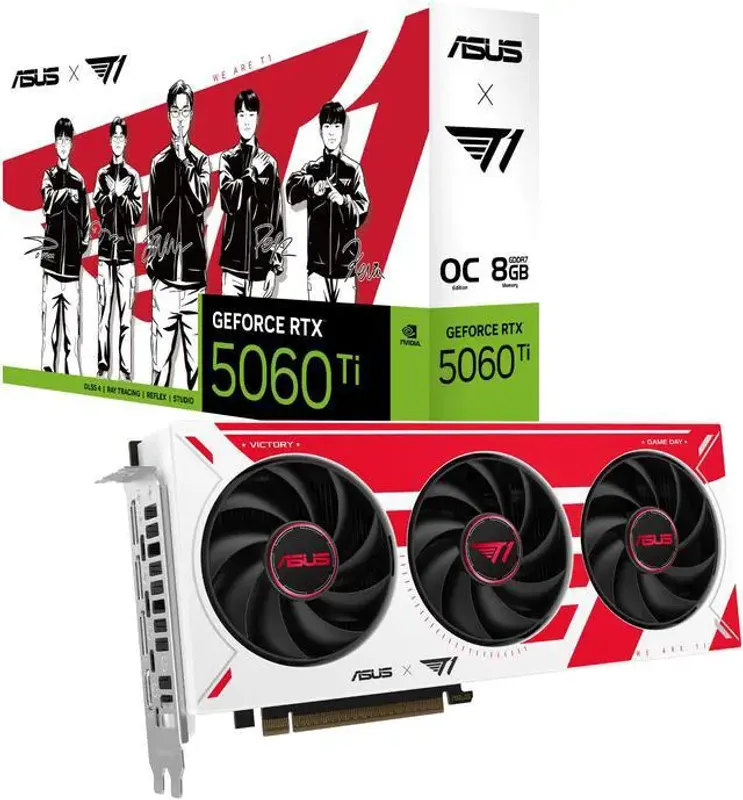 Alt view image 10 of 11 - ASUS T1 GeForce RTX 5060 Ti 8GB GDDR7 PCI Express 5.0 ATX Graphics Card T1-RTX5060TI-O8G-GAMING