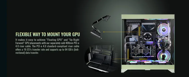 CTE E550 TG Matcha Green Mid Tower Chassis
