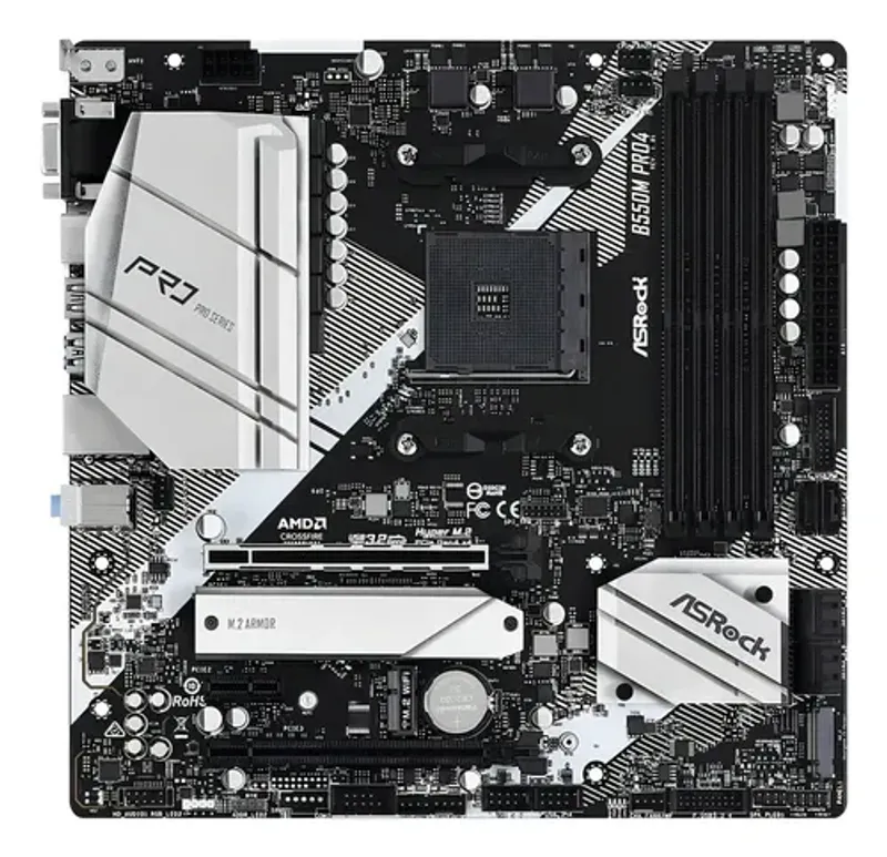 Tarjeta Madre As Rock B550m Pro4 Micro Atx S-am4 Ddr4 Hdm /v