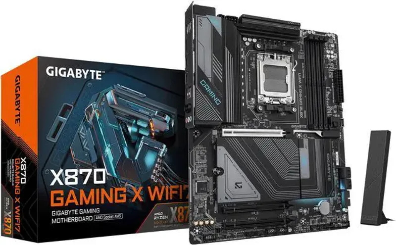 Main image of GIGABYTE X870 GAMING X WIFI7 AM5 LGA 1718, ATX, DDR5, 4x M.2, PCIe 5.0, USB4, Wi-Fi 7, 2.5GbE LAN, EZ-Latch, 5-Year Warranty